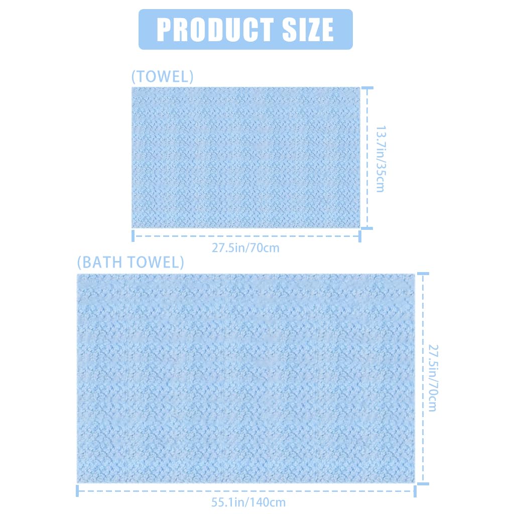 Set of 2Pcs Bath Towel Set Bath Towel & Towel Ultra Soft Coral Velvet 55 Inches Bath Towel and 29 Inches Towel Set Skin Friendly Gift Packing Baby Shower Gift