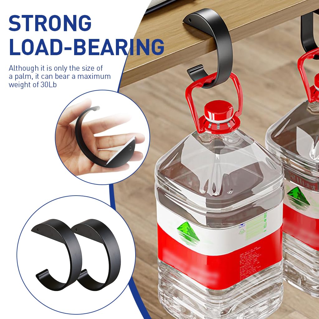 HASTHIP Desk Hanging Hooks for Bags and Headphones featuring C Shape Design 2pcs Set