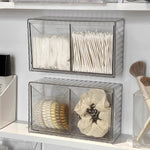 HASTHIP Washroom Storage Organizer for Bathroom Essentials with Dual Compartments 17.2x6.5x10cm | No Drill Wall Mount Transparent Acrylic Box