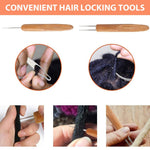 HASTHIP Dreadlock Crochet Hook Set for Hairstyling with 13.8cm Needles and Bamboo Handle
