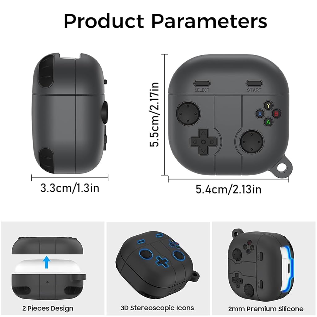 HASTHIP® Silicone Case for Samsung Galaxy Buds FE Case 2023 / Galaxy Buds 2 Pro Case 2022 / Galaxy Buds 2 Case/Galaxy Buds Pro Case/Galaxy Buds Live Case (Light Grey)