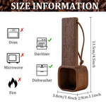 HASTHIP® Wooden Coffee Bean Spoon Measuring Cup Ground Coffee Spoon, Natural Wood Square Shape Kitchen Spoon for Condiments, Seasoning, Dry or Wet Use, 10g Capacity
