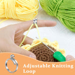 HASTHIP Adjustable Crochet Ring for Knitting with Open Design 4PCS | Fits 0.73–0.94 in Fingers