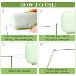 HASTHIP 3 in 1 Automatic Needle Threader for Sewing and Embroidery with Dual Head Design | Compact Tool for Quick Threading and Seam Ripping