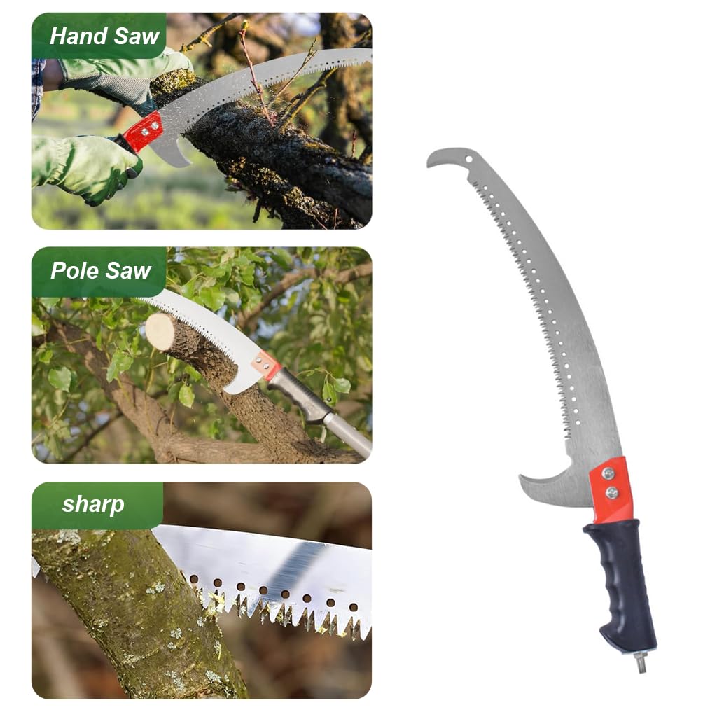 HASTHIP Tree Pruning Pole Saw for High Limb Gardening with 118 in Reach and Curved Blade