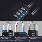 HASTHIP Combination Padlocks for Door with 4 Digit Password & 6.4x3.3cm Steel Body | Pack of 4