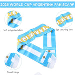 HASTHIP® World Cup 2026 Scarf & Shawls, Unisex Double-Sided Print Scarf for Men Women Match Schedule Viewing Gear Soccer Fan Gift-Blue