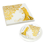 HASTHIP Place Cards for Wedding and Events with Bifolding Design and Gold Foil Border 100Pcs