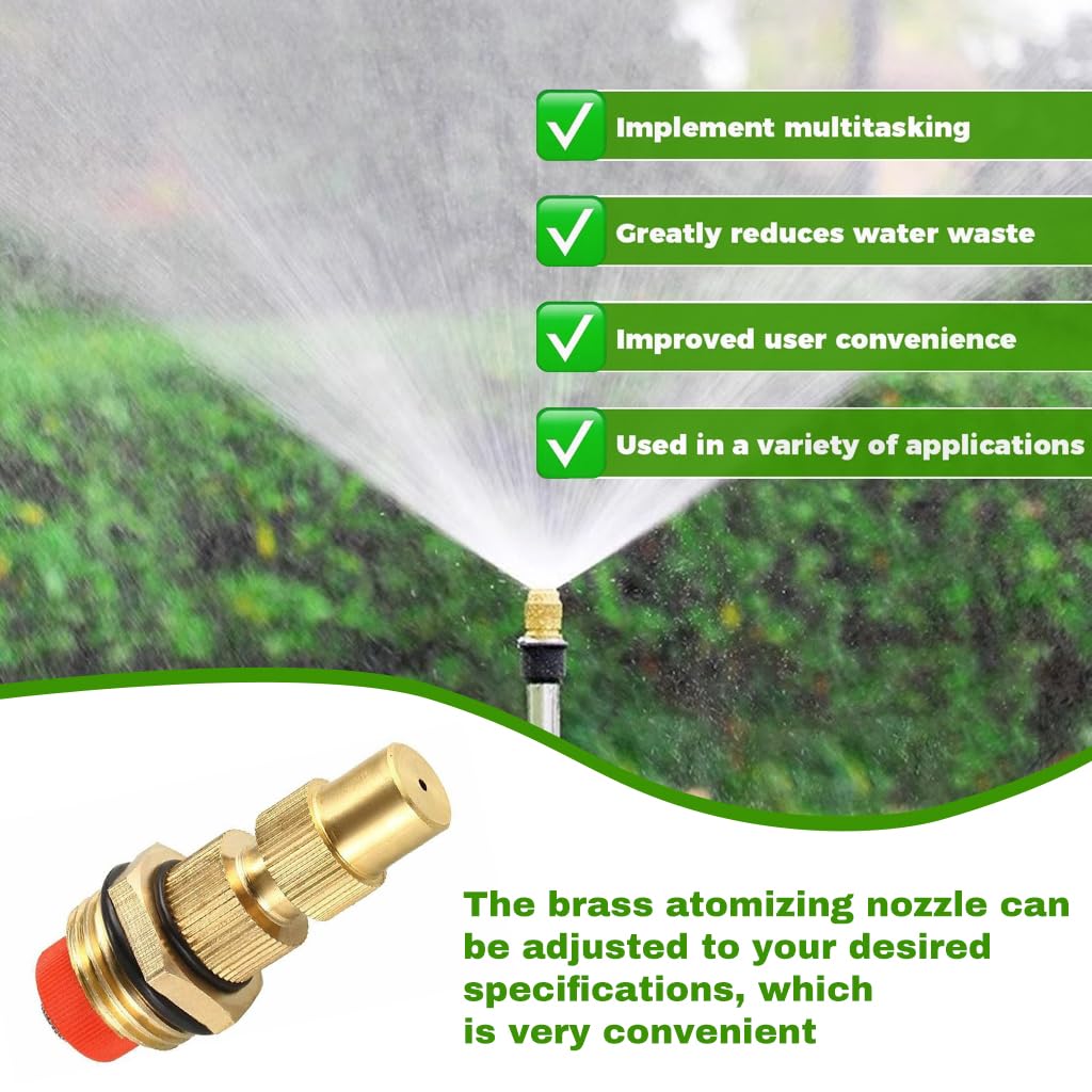 HASTHIP Gardening Sprinklers for Lawn and Greenhouse | 10Pcs Adjustable Copper Nozzles