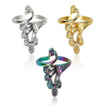 HASTHIP® 3PCS Crochet Ring for Fingure, Peacock Shape Adjustable Crochet Yarn Tension Ring for Crocheting, Peacock Crochets Knitting Rings for Tension