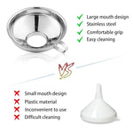 HASTHIP® Stainless Steel Canning Funnel with Handle & 3 Silicone Collapsible Funnels Set, Wide Mouth for Mason Jars, Oil, Powder, Liquid Transfer, Multipurpose Kitchen Use, DIY, Crafts