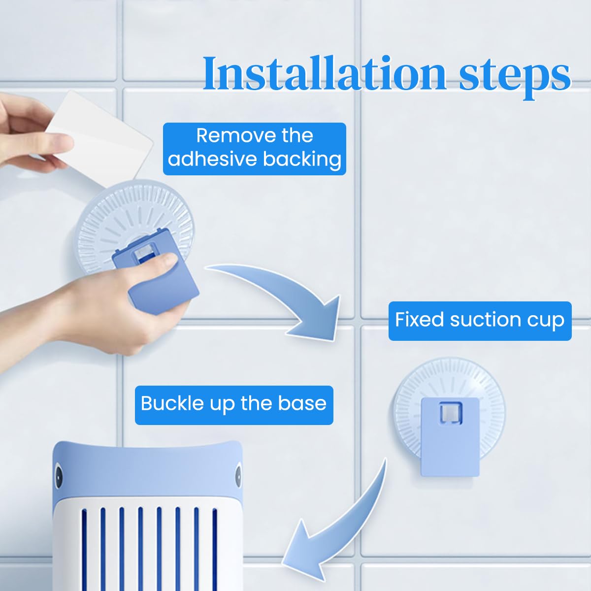 HASTHIP Toilet Brush for Bathrooms with 16 in Double Sided Head and Built in Soap Dispenser | Blue