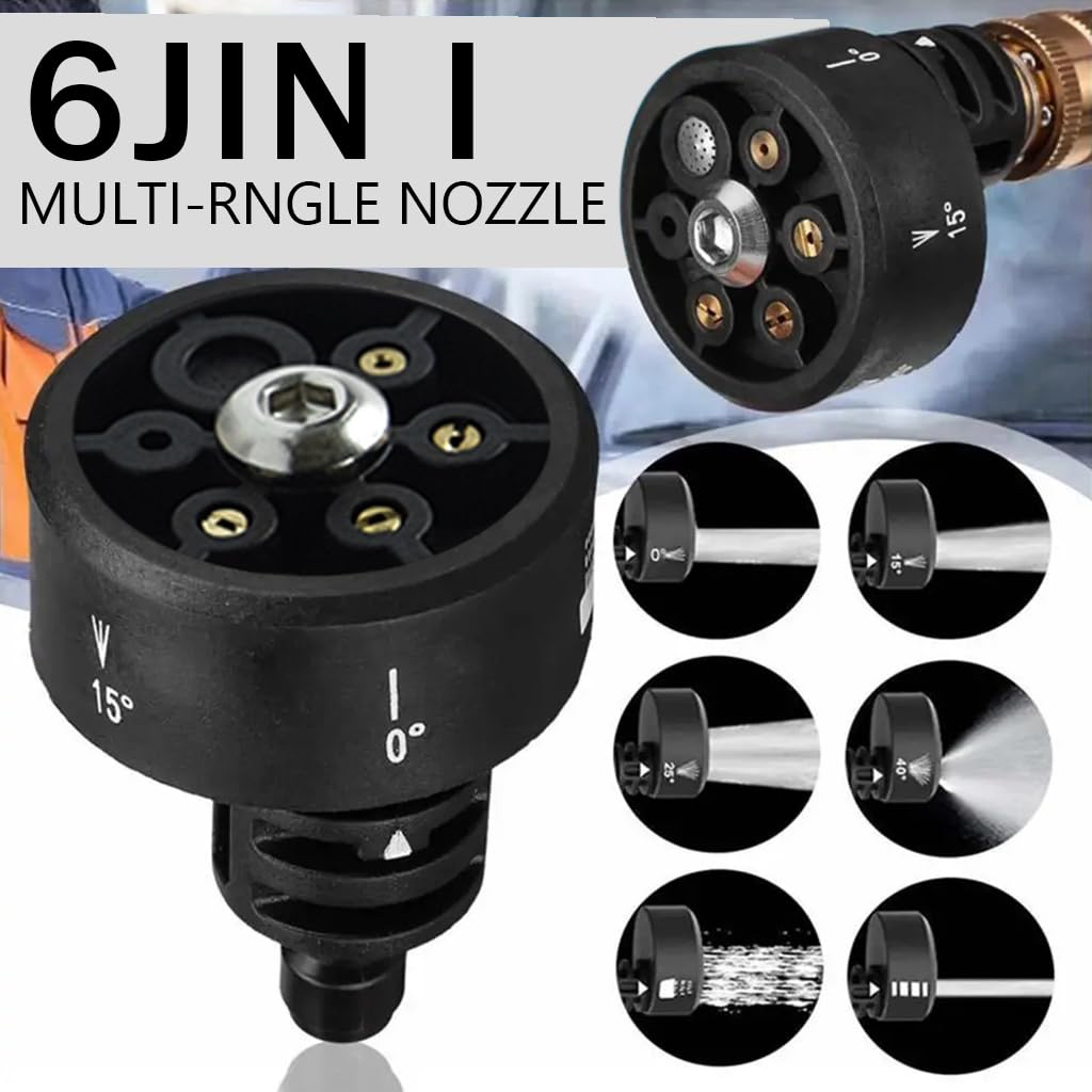 HASTHIP Car Pressure Washer Nozzle 3Pcs with 6 Spray Modes and Rotational Adjustment for Cleaners