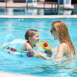 HASTHIP® Inflatable Swimming Tube for Toddlers 3-5 Years, with Cartoon Steering Wheel & Horn, Durable PVC, Leakproof Valve, 55-57cm Ideal - Fun & Safe Pool Float for Beach & Indoor Pools