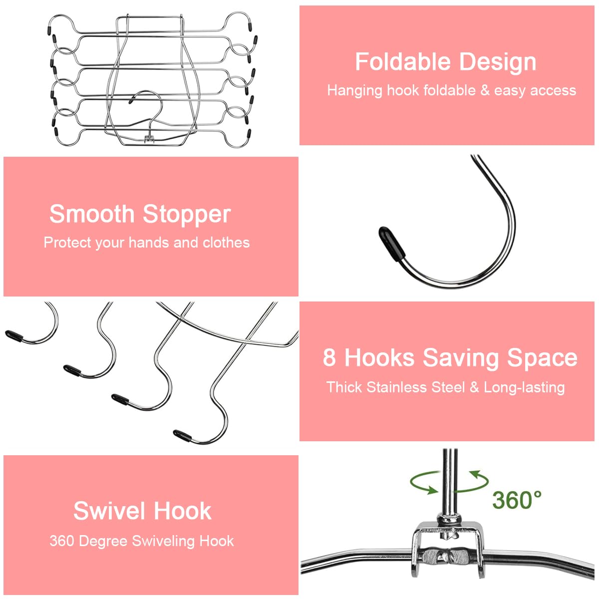 HASTHIP Bra Organizer for Wardrobe with Stainless Steel Foldable Rack 2 pcs | Holds 12 Bras