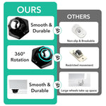 HASTHIP caster wheels for furniture and DIY projects featuring 360° swivel design | 8pcs 20mm self adhesive heavy duty build