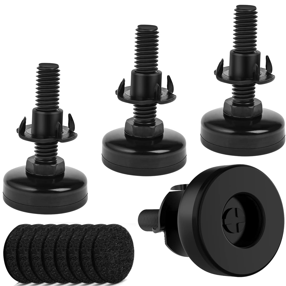 4PCS 3/8" Threaded Leveling Feet Adjustable Table/Furniture Feet Leveler Adjustable Furniture Feet, High Load Capacity 1320LB, Furniture Levelers Foot with T- Nut Kit 3/8"-16 Thread