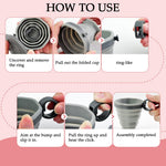 HASTHIP Collapsible Cup for Travel and Camping 220ml with Lids and Handles | Food Grade Silicone