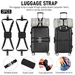 2Pcs Luggage Straps Bag Bungees for Add a Bag, Adjustable Elastic Travel Suitcases Luggage Bags Strap Belt with Buckles - Black