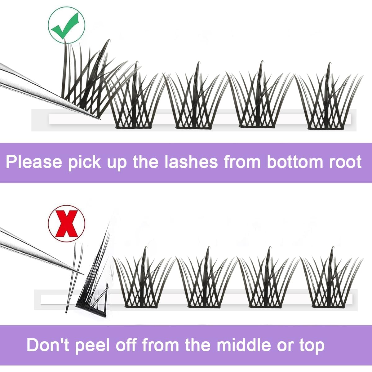 HASTHIP® 100PCS Lash Clusters Wispy Eyelash Clusters 11mm Cluster Eyelash Extensions Natural Volume Lash Extensions DIY Individual Lashes Cluster Extensions At Home