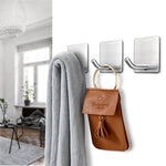 HASTHIP Wall Hooks for Hanging Bathroom and Kitchen with Self Adhesive Design 4 Pack Stainless Steel