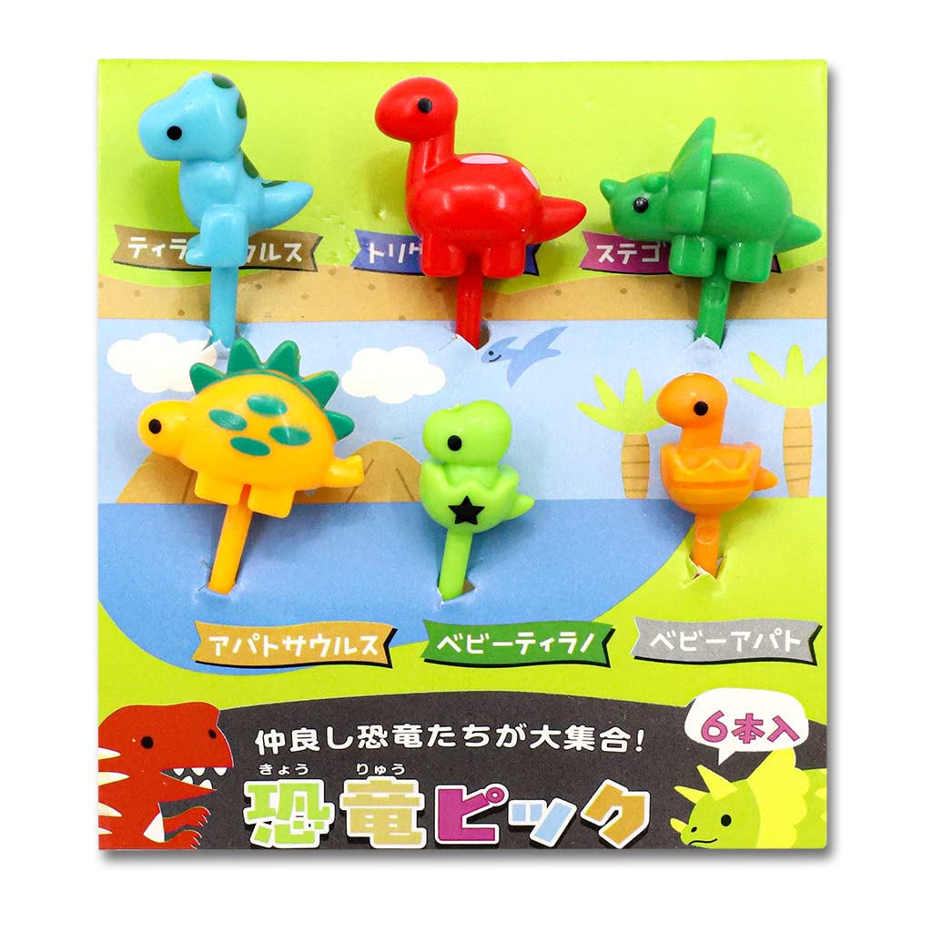 HASTHIP 6Pcs Food Fruit Forks for Kids, Dinosaur Cute Cartoon Fruit Food Toothpicks for Dessert Party Decor, Cute Mini Food Fruit Picks Forks for Toddler, Reusable, Food Grade Plastic (Random Color)