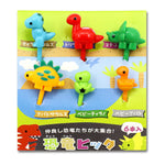 HASTHIP 6Pcs Food Fruit Forks for Kids, Dinosaur Cute Cartoon Fruit Food Toothpicks for Dessert Party Decor, Cute Mini Food Fruit Picks Forks for Toddler, Reusable, Food Grade Plastic (Random Color)