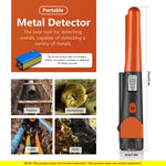 Serplex® Hand Metal Detector High Sensitivity Handheld Metal Detector with LCD Screen and Belt Holster 360° Search Probe Finds Gold Coin Silver Jewelry Waterproof Pinpointer (Battery NOT Included)