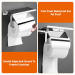 HASTHIP Toilet Paper Roll Holder for Bathroom with Storage Shelf featuring Splashproof Guard Design