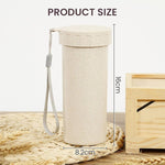 HASTHIP Water Bottle Set for Gym and Office with Leak-Proof Lid and Hand Strap 330ml | Wheat Straw BPA-Free Bottles