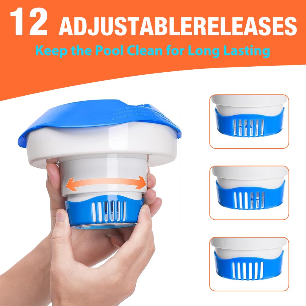 HASTHIP Pool Chlorine Floater for Swimming Pool and Spa featuring 7 in Design | Holds 3 in Tablets