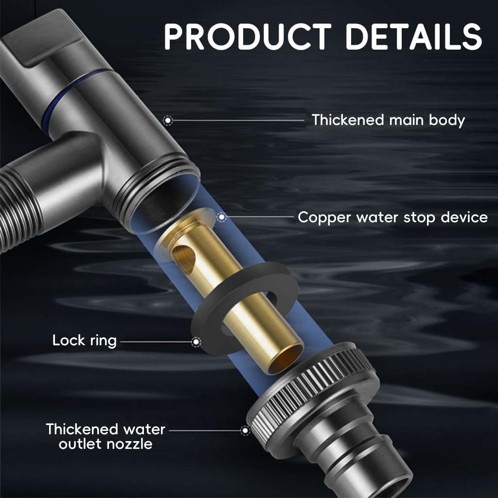 HASTHIP Washing Machine Tap for Laundry Use with Universal 1/2 inch Connector and Full Metal Design