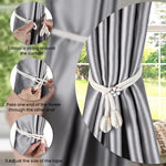 HASTHIP Curtain Tie Backs for Living Room and Bedroom featuring Sliding Floral Buckles | 4PCS Cotton Rope Holdbacks with Weighted Ends