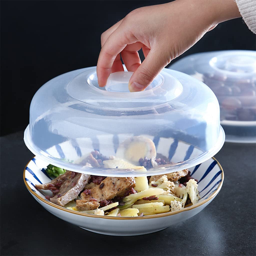 HASTHIP Microwave Lid for Food with Easy Grip Handle featuring 7.87 and 9 in Covers | Red 2 Pack