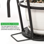 HASTHIP Flower Pot Stand for Railing Planters featuring Dual Hook Design and 8.6 in Tray | Wrought Iron Balcony Holder