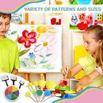 HASTHIP Sponge Art Supplies for Creative Painting with 14 Pcs Brushes and Rollers | Ideal for Kids and Adults