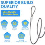 HASTHIP Hanging Pots Wire Ropes for Plants featuring Loop-Ended Design and 3.3ft Steel Cables