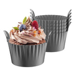 HASTHIP® 6 Pack Silicone Baking Cups with Dual Ears, 3.5'' Dia Air Fryer Ramekins, Heat Resistant Food Grade BPA Free Egg Poacher for Oven, Microwave Oven, Air Fryer, Muffin, Cup Cake, 9x5.5cm