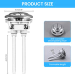 HASTHIP Dual Flush Toilet Button for 48mm 58mm Tanks with Water Saving Design in Silver