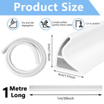 HASTHIP Bathroom Silicone Water Stopper for Shower and Kitchen 1m featuring Self Adhesive Strip | Flexible Soft Threshold Seal to Block Water and Keep Floors Dry