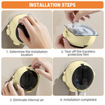 HASTHIP Wall Mounted Toothbrush Holder with Dual Slots and Flip Lid for Couples | No-Drill Adhesive Bathroom Organizer