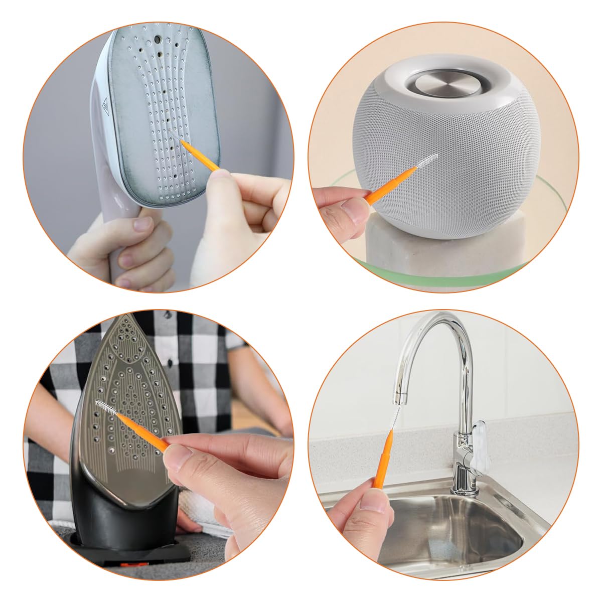 HASTHIP Shower Head Cleaner Tool for Unclogging Nozzles with 10 Fine Nylon Brushes | 4.3 in Detail Cleaning Set