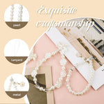 HASTHIP® 4 Piezas Colgantes para Teléfono con Perlas y Lazo Floral, Cuerda con Cuentas Kawaii, Correa de Muñeca Decorativa para Chicas, Accesorio de Móvil Ideal como Regalo