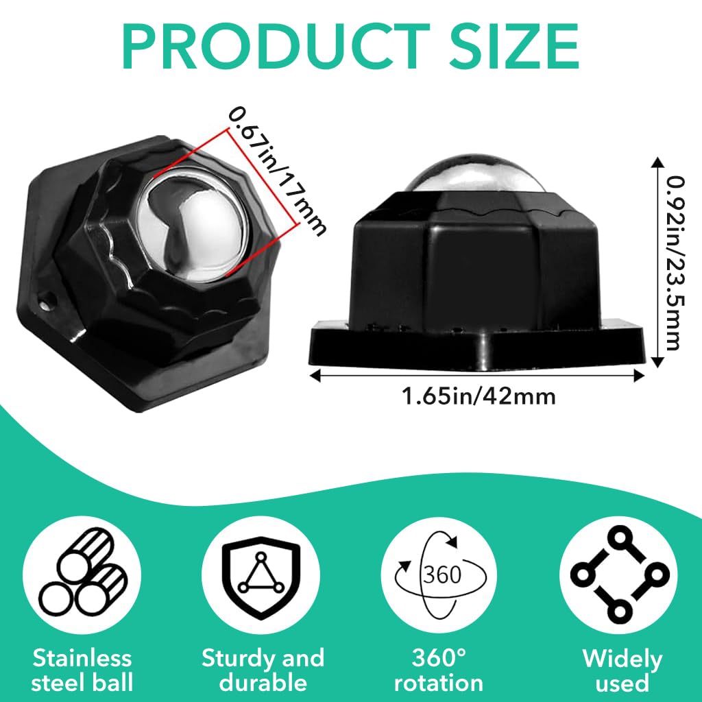 HASTHIP Caster Wheel for Furniture and DIY Projects featuring 360° Swivel | 4pcs 200kg Load
