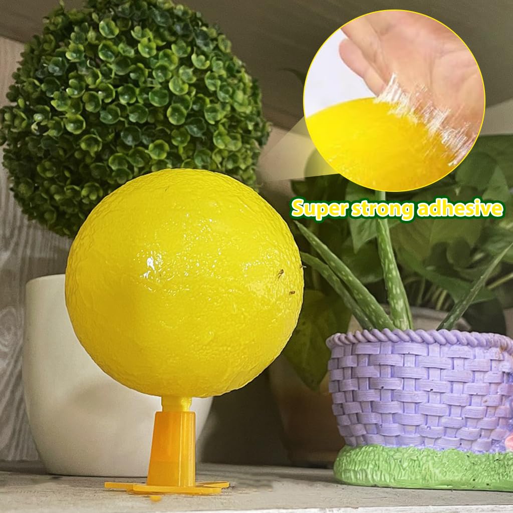HASTHIP USB Fly Trap Balls for Kitchen and Living Room with LED Attractant Light | 3.15 in Yellow Sticky Pest Control
