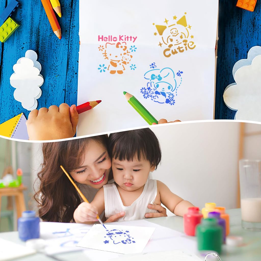 HASTHIP Floral Painting Stencils for DIY Crafts with Filleted Corners 20Pcs 5.9x4.7in | Reusable Art Templates