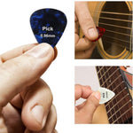 HASTHIP Guitar Picks Set for Acoustic and Electric Guitar with 12 pcs 0.46–1.5mm Celluloid | Ergonomic Grip and Metal Box