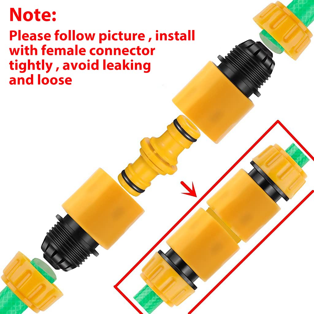 12Pcs Hose Pipe Connectors with Garden Hose Nozzle for Tap & Garden Hose, 5 Hose Quick Connector, 1 Hose Waterstop Connector, 2 Double Male & 2 Hose Connector for Car Wash Garden Irrigation