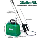 HASTHIP Electric Garden Sprayer for Lawn and Plants with 8L Tank and 4 Mist Nozzles | USB Rechargeable Backpack