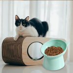 HASTHIP® Cat Bowl, Elevated Cat Food Bowls Shallow Cat Feeding Bowl - Thickened PP Fabric, Anti-Tip 15° Tilt, Easy Clean Puppy Bowl